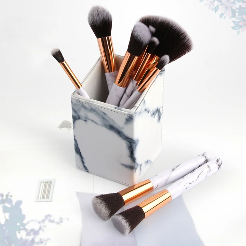 Marble-Pattern-Portable-Makeup-Brushes-Storage-Holder-PU-Leather-Travel-Cosmetic-Cup-Brush-Tube-Storage-Organizer