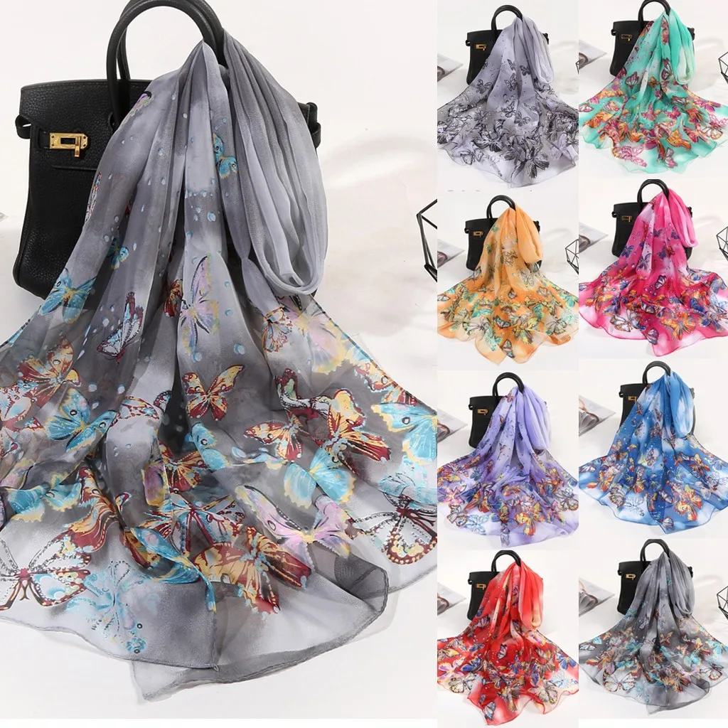 Womens Summer Scarf Butterfly Women Summer Scarves Wrap Shawls