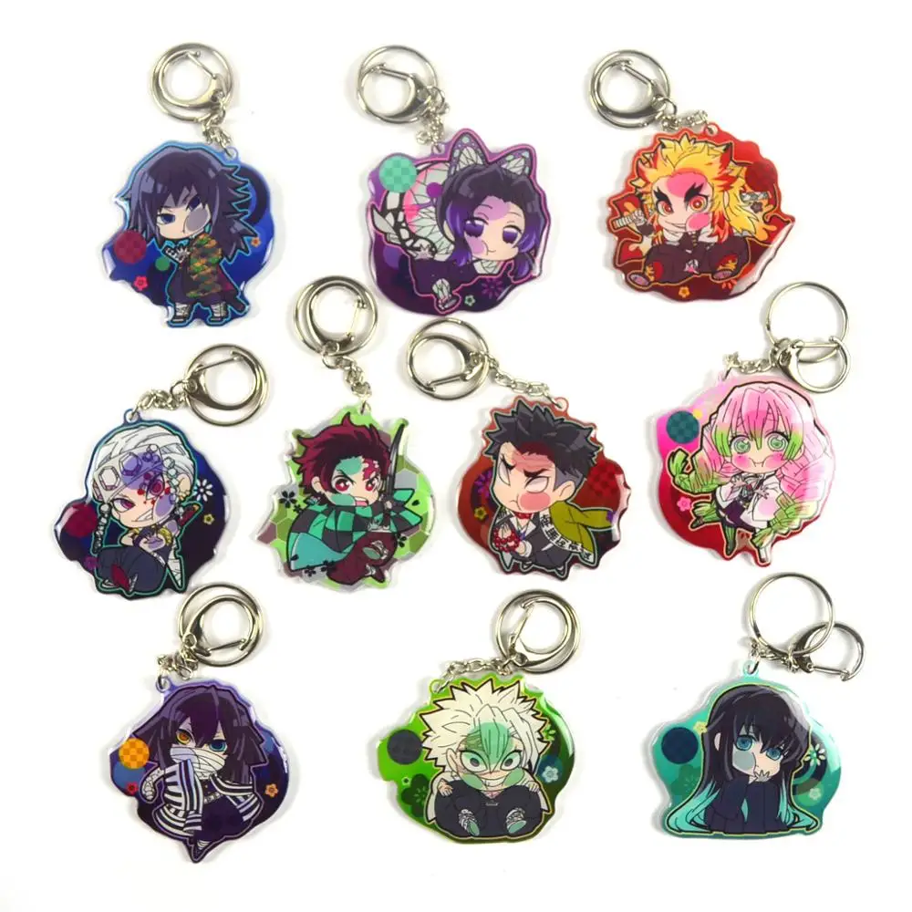 

Demon Blade Keychain Anime Demon Slayer Keychain Cute Blade Of Ghost PVC Key Chain Keyring Girl Boy Students Child Charm Gift