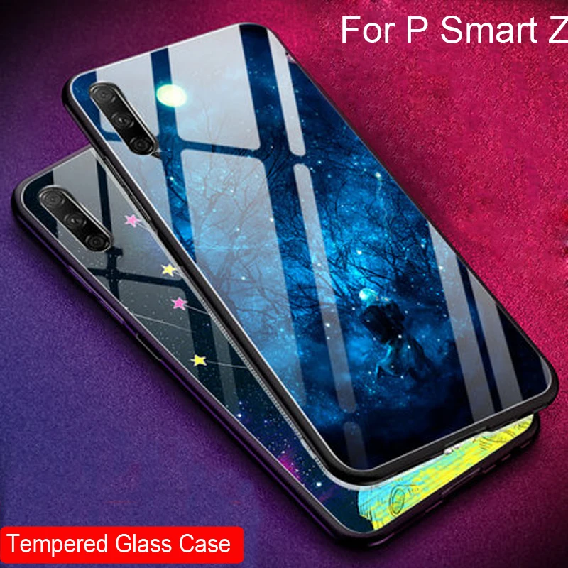 Чехол из закаленного стекла для huawei P Smart Z, Мягкая силиконовая задняя крышка для huawei P Smart Z, звездный узор, чехлы для телефонов, чехол Funda