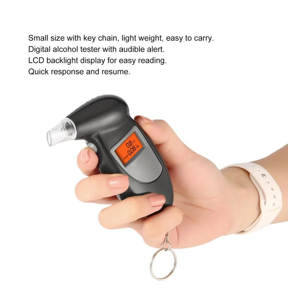 1 шт. портативный цифровой алкотестер с подсветкой цифровой алкотестер дыхания Алкотестер Анализатор ЖК-детектор светильник подсветки