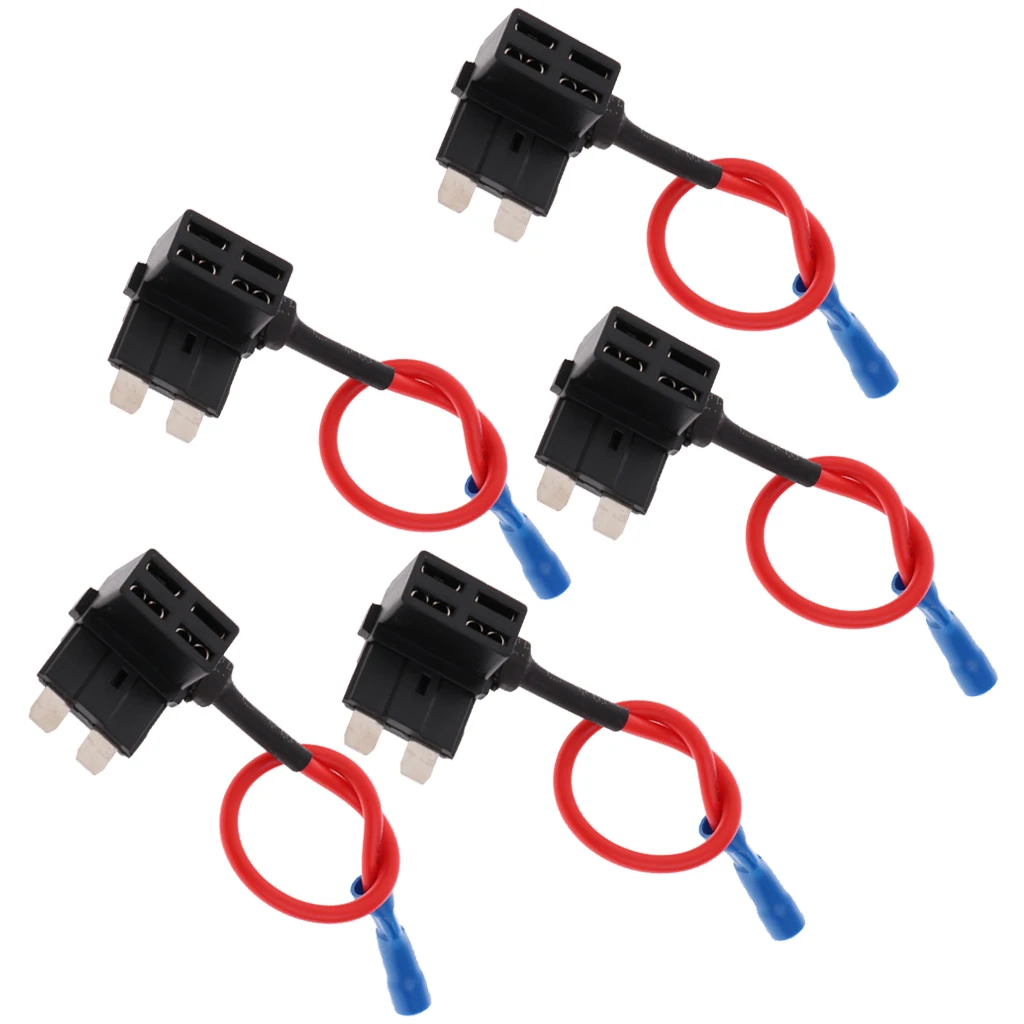 High Quality 5Pcs Low Profile Fuse Tap Breakout Holder Circuit Car Medium