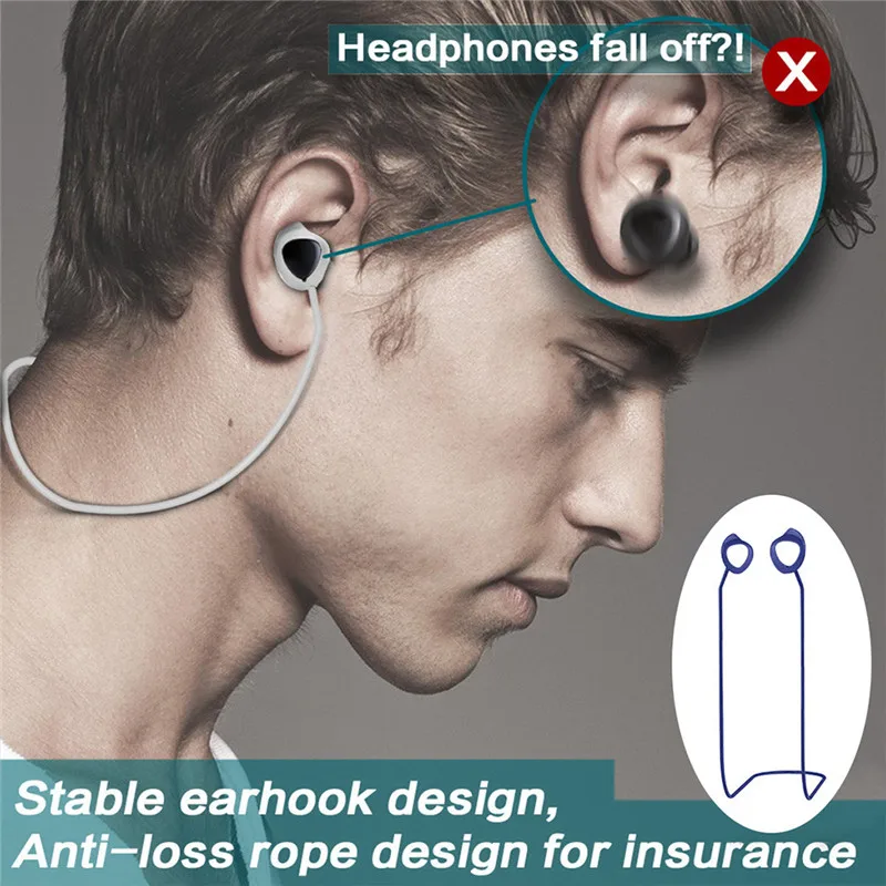 Soft Silicone Anti Dropping Rope For airpods For Samsung Gear Icon X 2018 buds Earphones Anti Dropping Rope 40AUG807