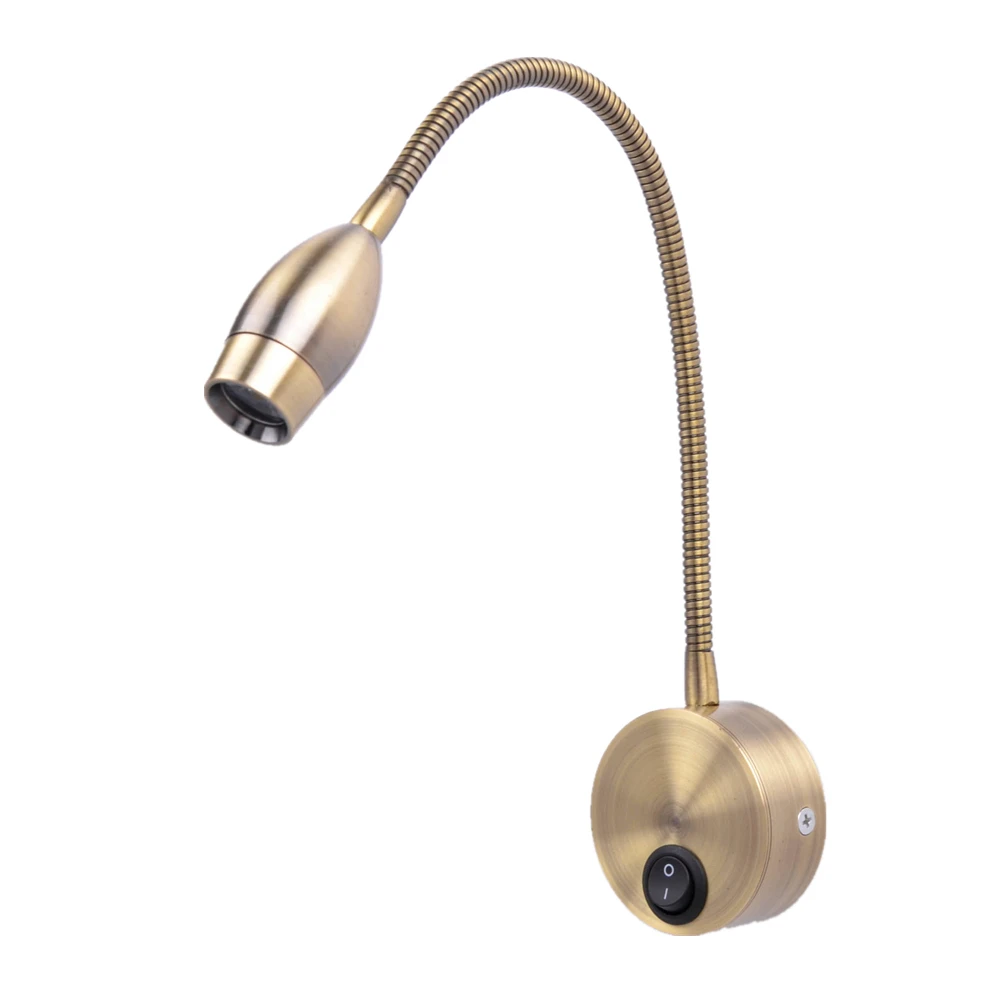 

Topoch Bronze Wall Light Sconce LED 3W AC100-240V Flexible Reading Lamp Focused Beam Eye-Caring for Work Study Easy Hook Up