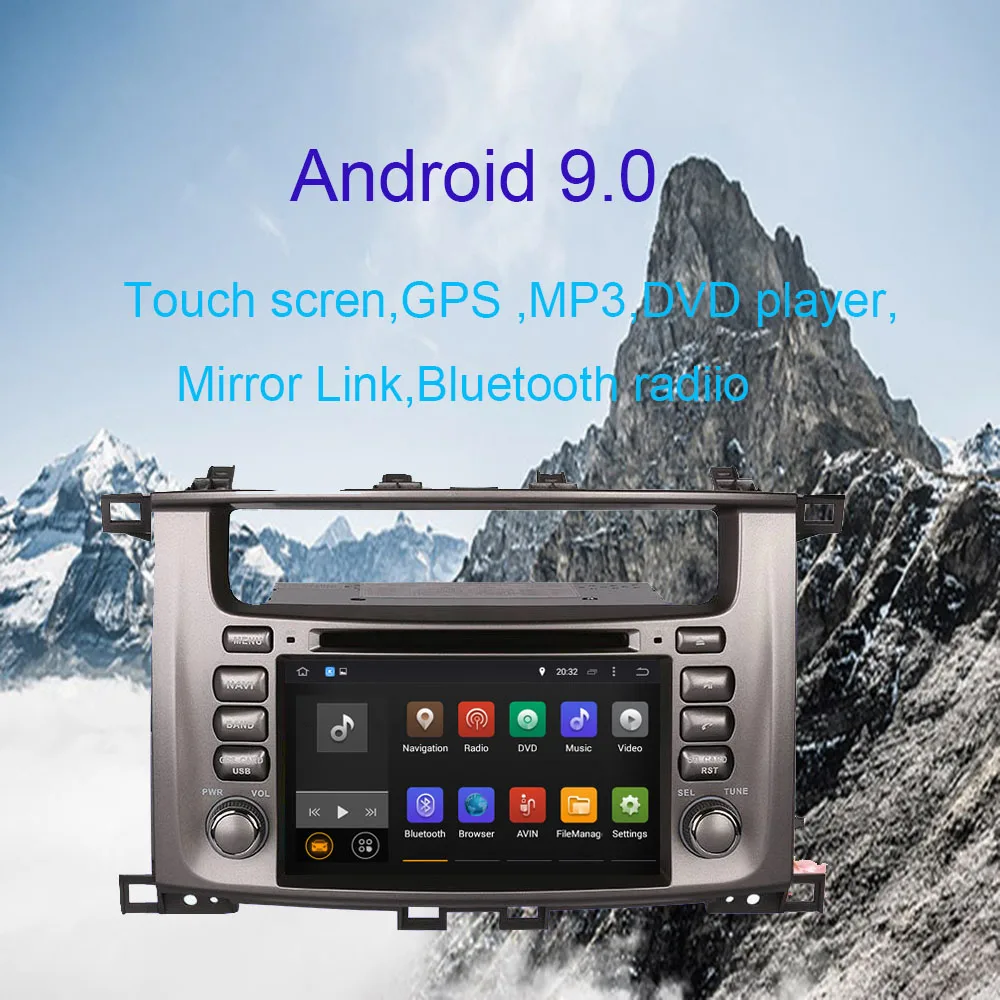 Android 9,0 8 ядерный Автомобильный gps навигатор TOYOTA Land Cruiser 100/LC100/Lexus LX470 1998-2007 Авторадио автомобильный плеер с DVD BT