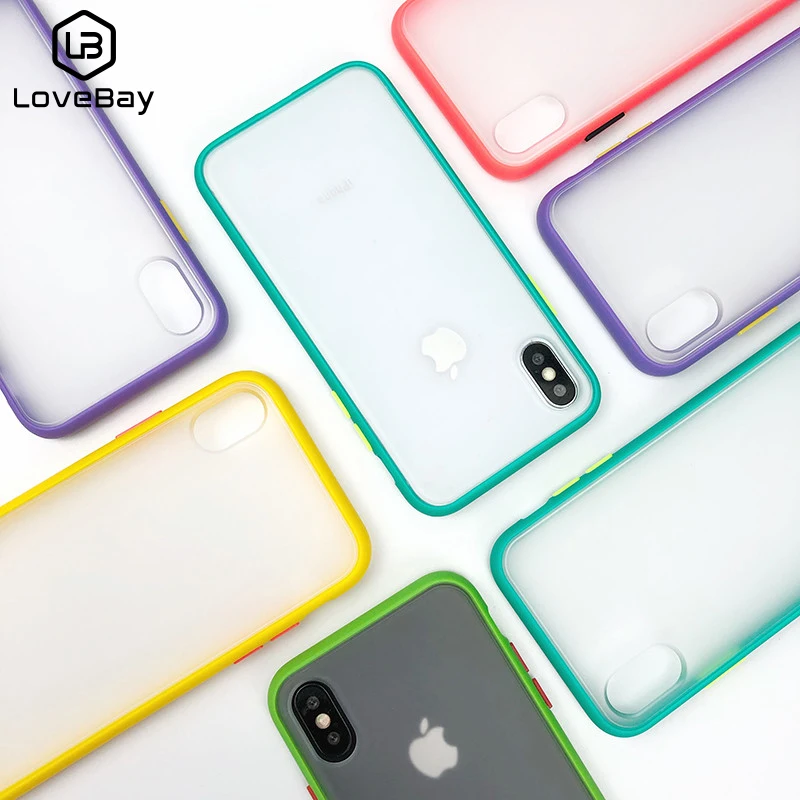 Lovebay шершавый чехол для телефона iPhone 11 7 8Plus Жесткий ПК конфетный контрастный цвет