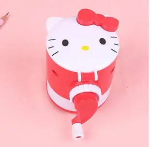 Новинка, креативная ручная точилка для карандашей hello kitty, мультифункциональная зеркальная точилка для карандашей, подарок для студенток - Цвет: Красный
