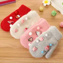 Зимние милые вязаные теплые мягкие перчатки для детей, для мальчиков и девочек, яркие цвета, Звездные варежки для девочек, прекрасные перчатки, теплые аксессуары для рук