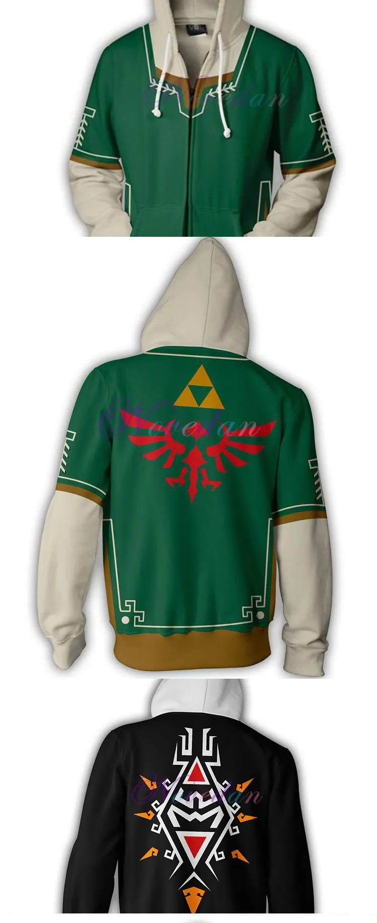 The Legend of Zelda Men Hoodie 3D Zipper Breath of the Wild Princess Zelda Sweatshirts Cosplay