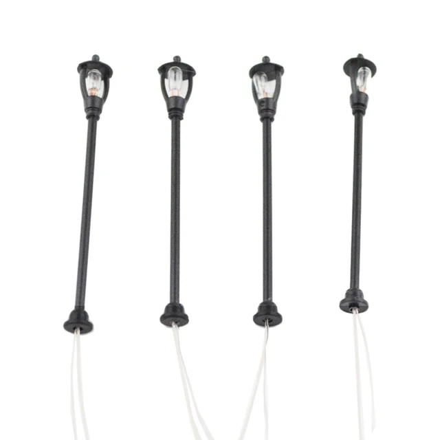 10PCS Railway Singal Lamp Model Light DIY Miniature Lamppost Plastic Train Layout for Diorama 3