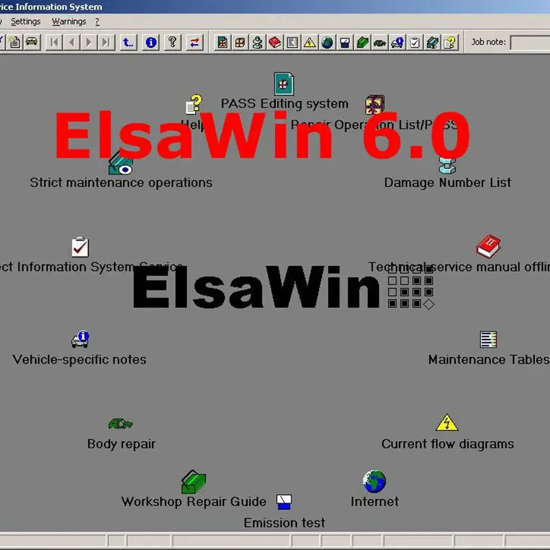  2019 Software de reparación de automóviles ElsaWin 60 trabajo para V-W 53 para Audi Software de rep