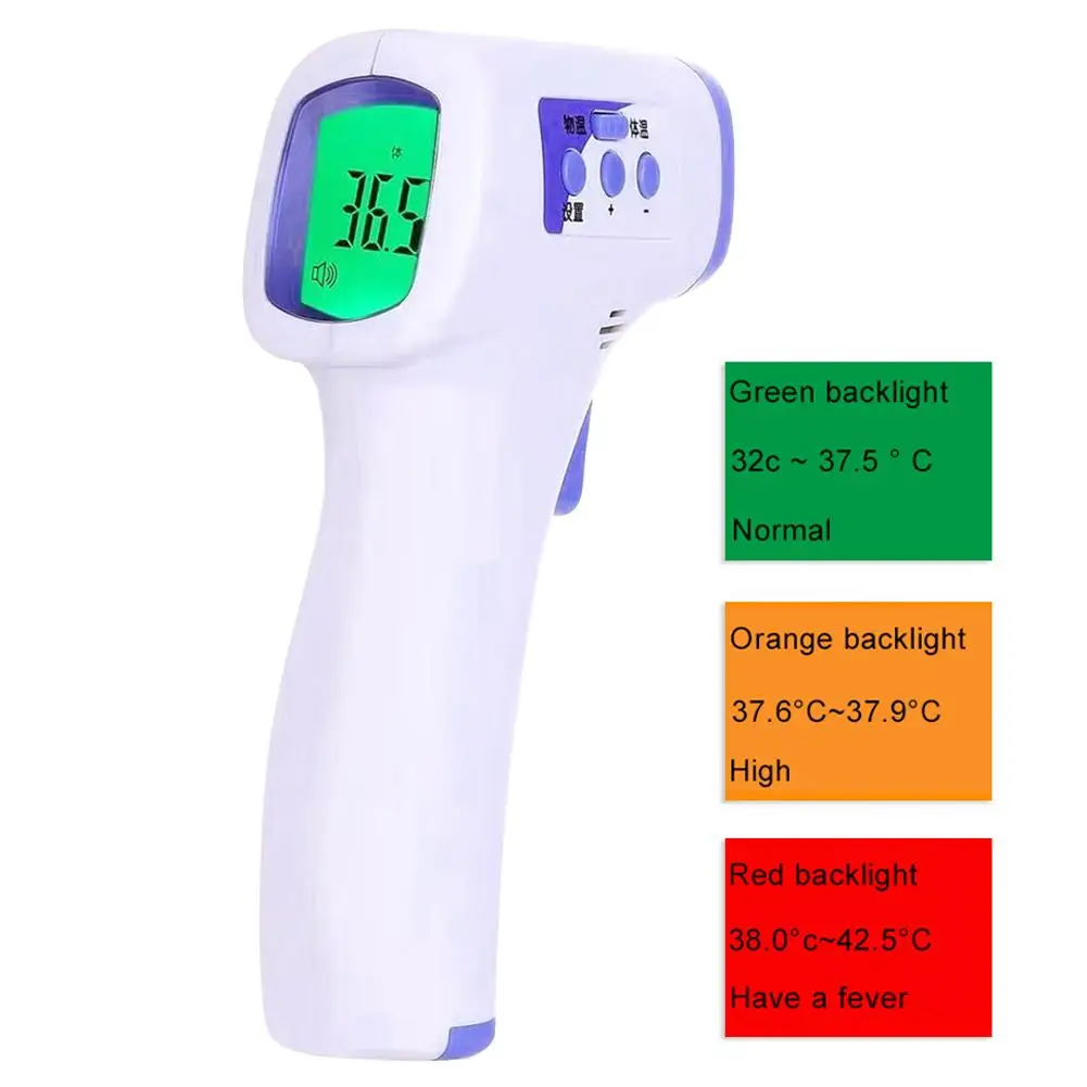 

Digital 3 Color Backlight Infrared Body Forehead Thermometer Temperature Meter