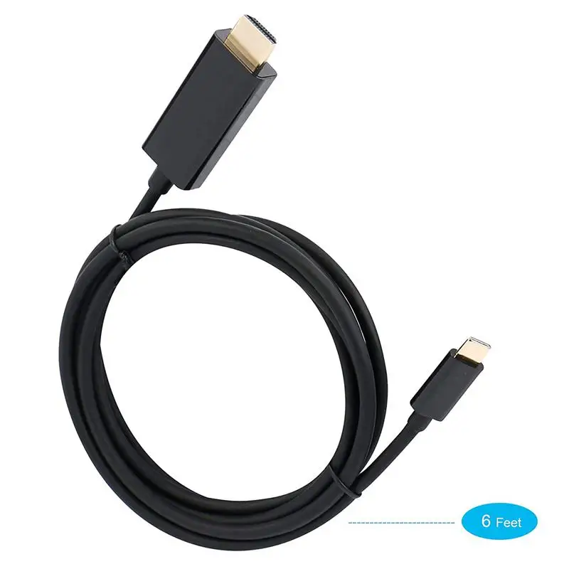 Usb type C(Thunderbolt 3) к HDMI 4K UHD 1,8 M кабель, USB 3,1(USB-C) к HDMI адаптер папа-папа Золотой-шнур с покрытием