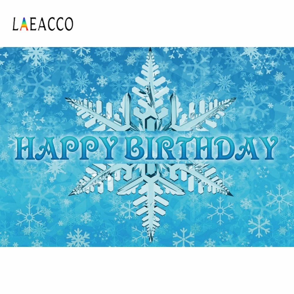 

Laeacco Ice Crystal Snowflake Baby Child Birthday Blue Photo Background Customized Vinyl Photocall Photography Backdrop Studio