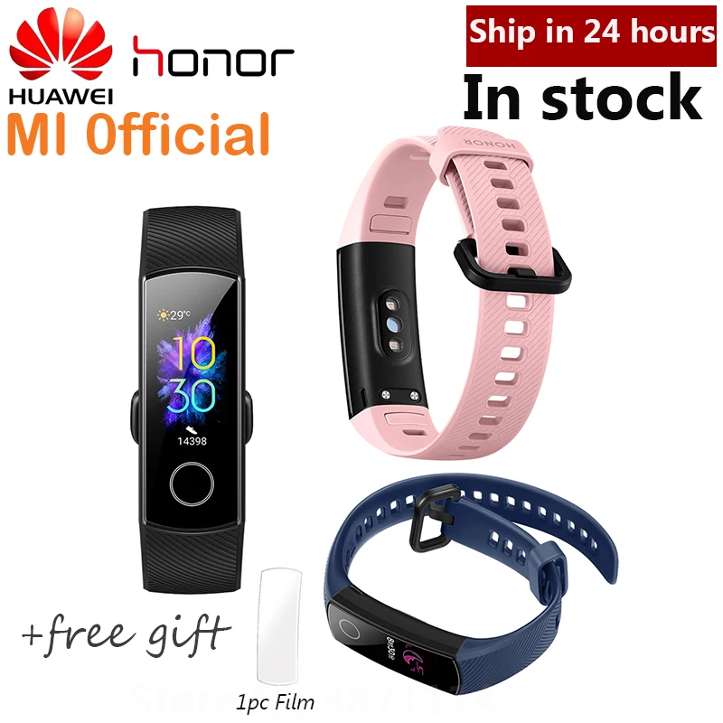 

Huawei Honor new band 5 Color Screen heart rate sleep detector Activity Smart Wristband Touch Screen Swim Stroke Oximeter
