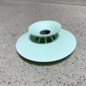 

1pc Kitchen sink floor drain silicone flying saucer press type double-layer insect-proof and odor-resistant bouncing floor drain