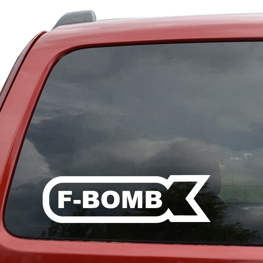 F Bomb JDM компьютерный оконный декор, винил, переводная Наклейка-" широкая белая