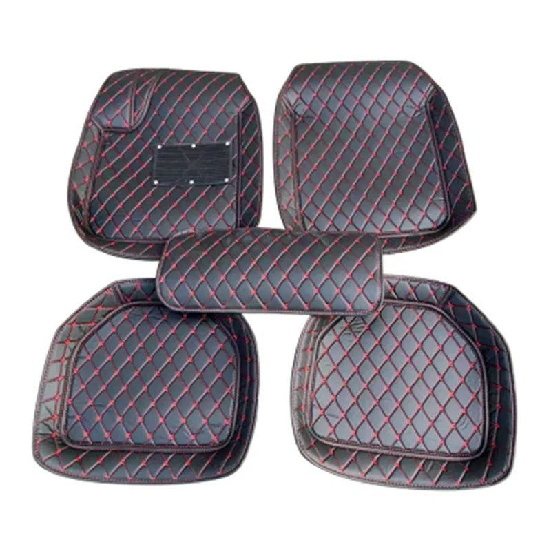 Универсальные автомобильные коврики для DS DS3 DS4 DS4S DS5 DS6 автомобильные аксессуары для стайлинга автомобиля пользовательские коврики для ног автомобильный коврик чехлы - Название цвета: black red