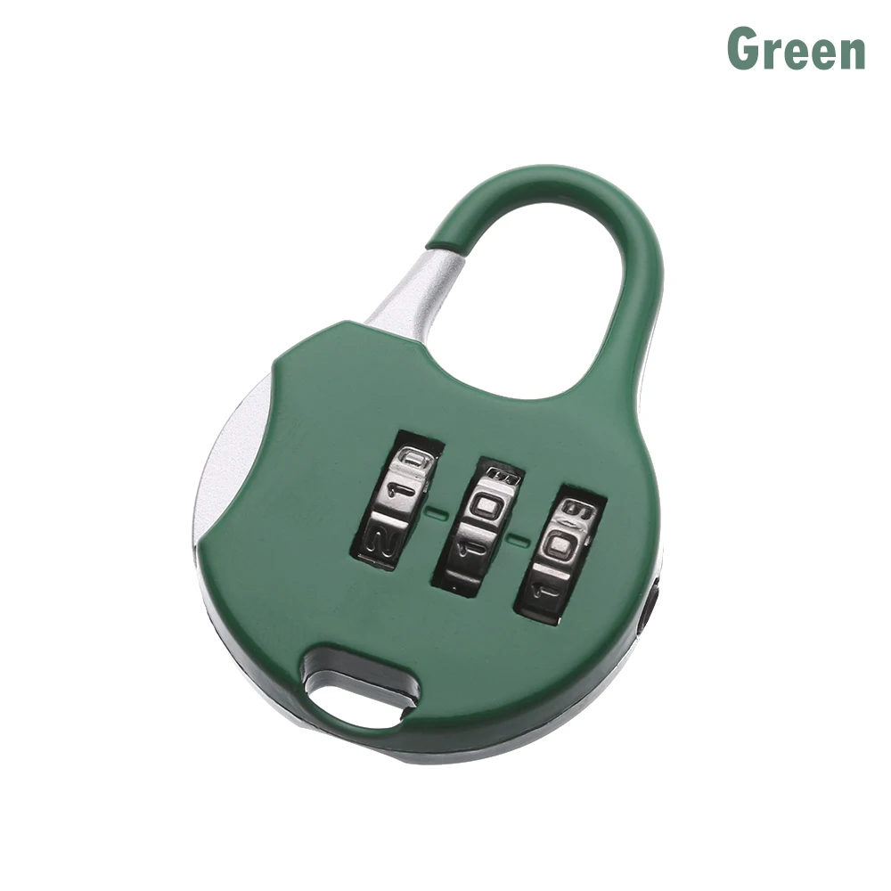 green 1 шт., мини безопасный замок для путешествий, 3 набора цифр, код, пароль, комбинация, навесной замок для багажа, замок для спортзала - Цвет: green