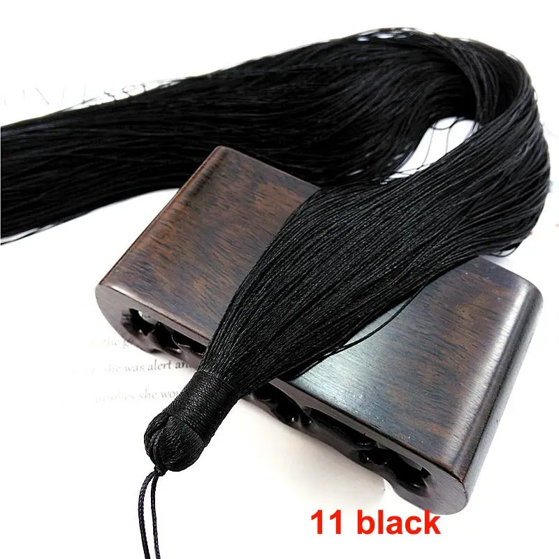 11 black 1 шт., шелковая кисточка, 50 см, бахрома, украшение кисточка, для шитья, для штор, ювелирные аксессуары, сделай сам, свадебное украшение - Цвет: 11 black