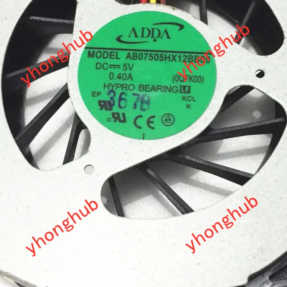ADDA AB07505HX12BB00 0PHRAA DC 5V 0.40A 4-проводной Сервер вентилятор охлаждения ноутбука