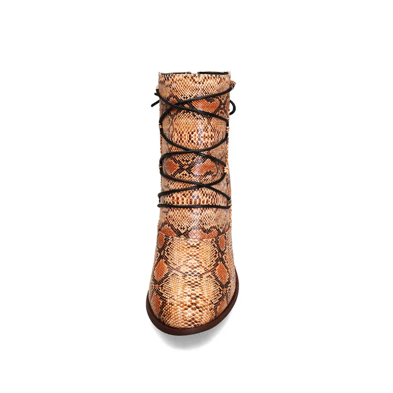 ASUMER/ботильоны размера плюс 48; женские ботинки из Искусственной Змеиной Кожи с круглым носком на молнии; сезон осень-зима; модельные вечерние женские туфли на высоком каблуке