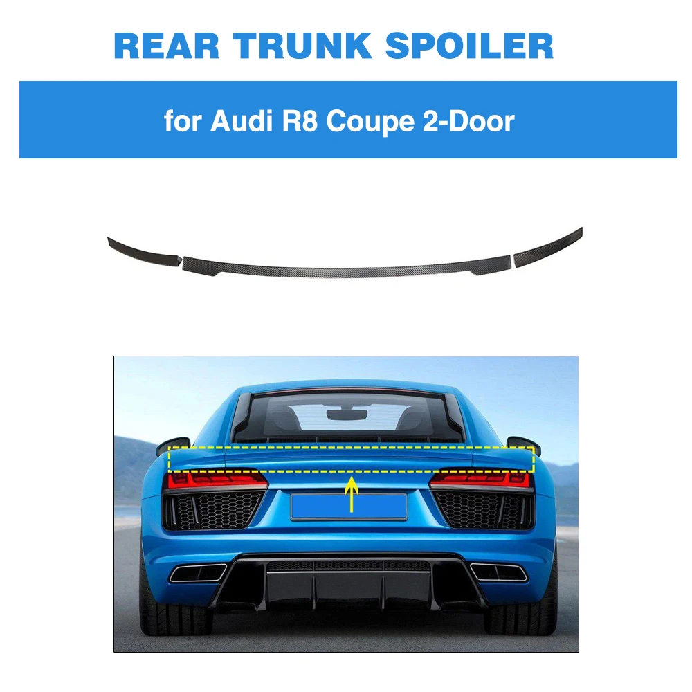 Задний спойлер для Audi R8- Coupe только корпус из углеродного волокна загрузки губ 3 шт. стиль