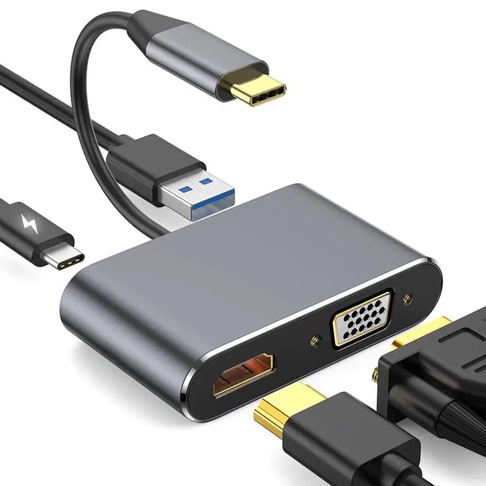 Кабель для передачи данных типа c к HDMI Женский четыре в одном Тип C поворот 4k 30HZ HD конверсионная линия четыре в одном кабель для передачи данных