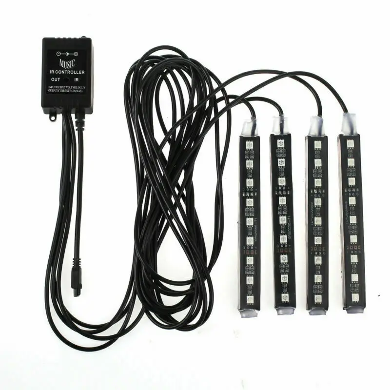 4X9 SMD светодиодный интерьер автомобиля RGB полосы света атмосферная декоративная неоновая музыкальная лампа