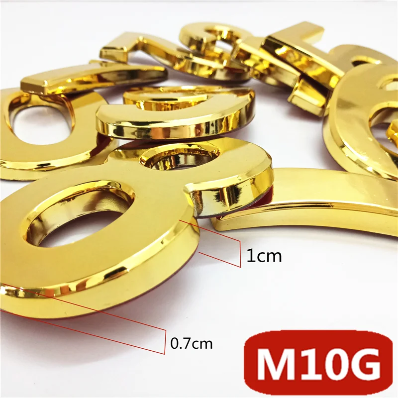 Gold 3D Large House and Mailbox Number Stickers - 10cm Modern Address Door Plate