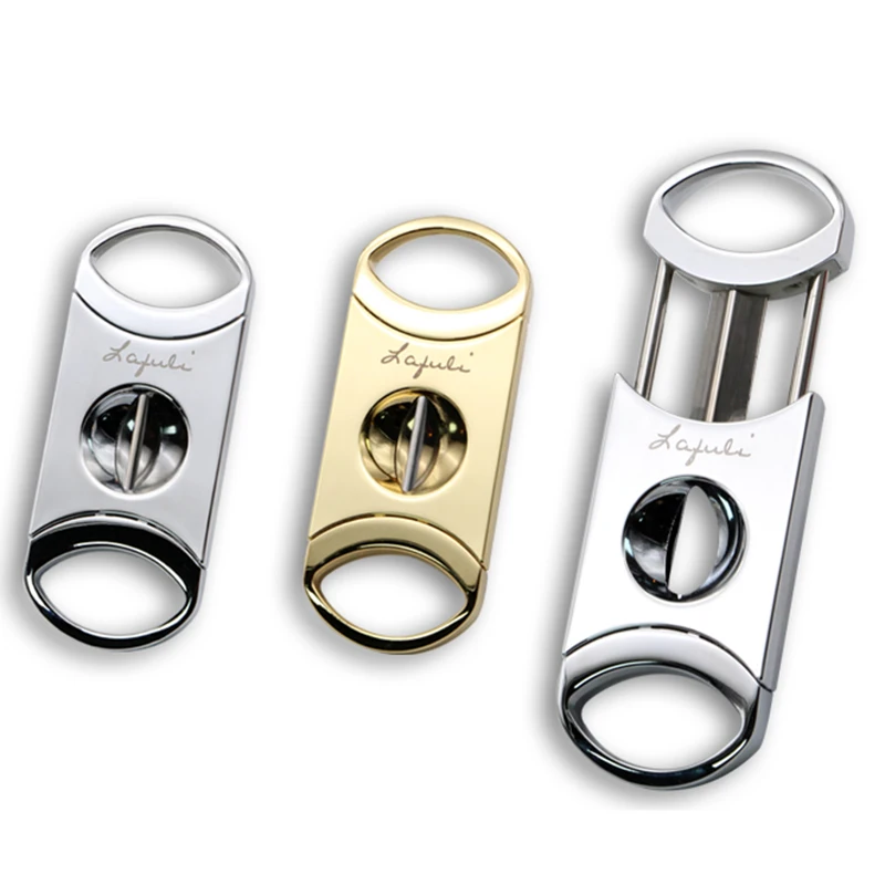 

Laifuli V Shape Cigar Cutter Stainless Steel Sharp Cutter Metal Sigaar Cutting Tool Cigar Guillotine Pocket Zigarren Cutter