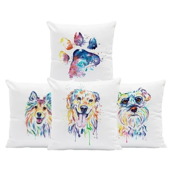 

Cool Colorful Pillowcase Bernese Mountain Dog German Shepherd French Bulldog Slipcover Bichon Schnauzer Scottish Shepherd Pillow