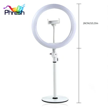 

10 Inch LED Selfie Ring Light with Stand and Phone Holder,3 Light Modes & 10 Brightness Level.
