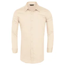 Мужская Тонкая Рубашка с длинными рукавами клетчатая Повседневная Деловая официальные сорочки