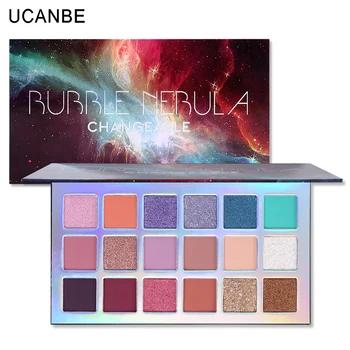 

UCANBE Bubble Nebula 18 Colors Eyeshadow Makeup Palette Stunning Multi-reflective Shimmer Glitter Peacock Blue Eye Shadow