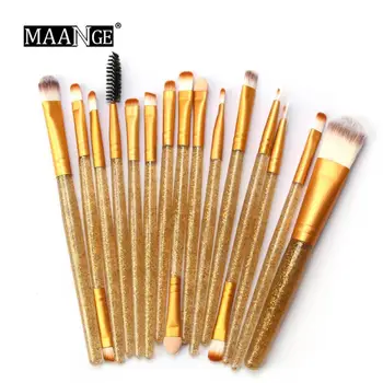 

15 Pieces/set Glitter Handle Makeup Brushes for Eyebrow Eyeliner Foundation Brush Pincel Maquiagem Powder Blush New Brush Set