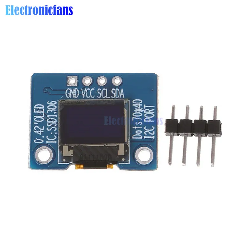 Diymore 0,42 дюймовый OLED дисплей ЖК-модуль 72*40 OLED модуль IIC/SPI интерфейс Белый ЖК-дисплей модуль 16 Pin SSD1306
