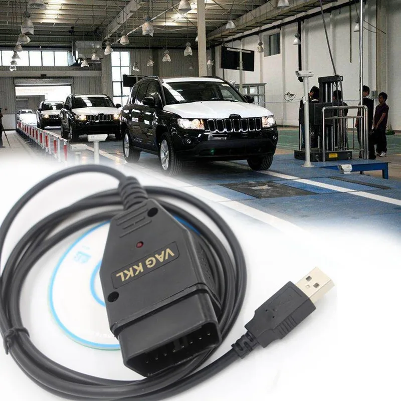 ##BUY Universial Auto Diagnostic Tool USB Cable for KKL VAG COM 409.1 OBD2 Diagnostic Scanner Car Accessary