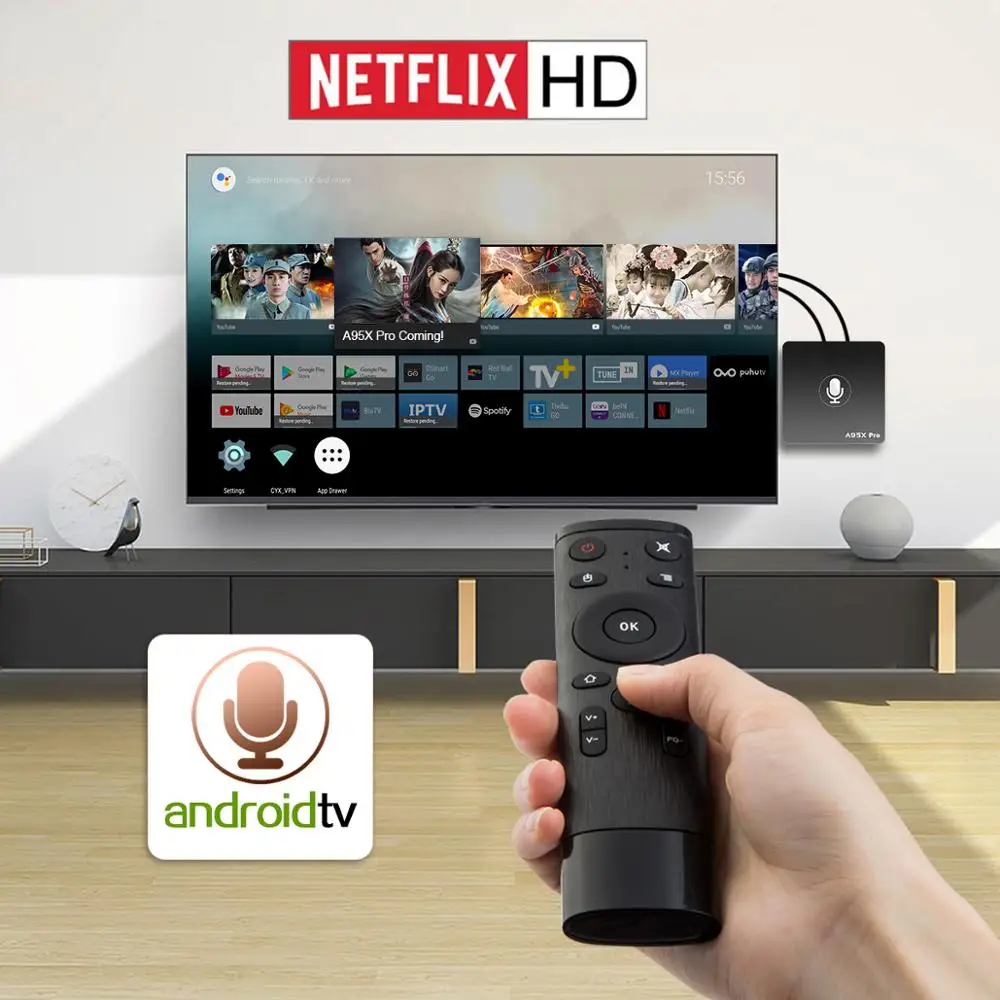 ТВ-бокс android Google Play Smart tv Box A95X Pro 2G 16G Android 7,1 Голосовое управление 2,4G WiFi PK H96MAX X96 4K HD 3D android Box