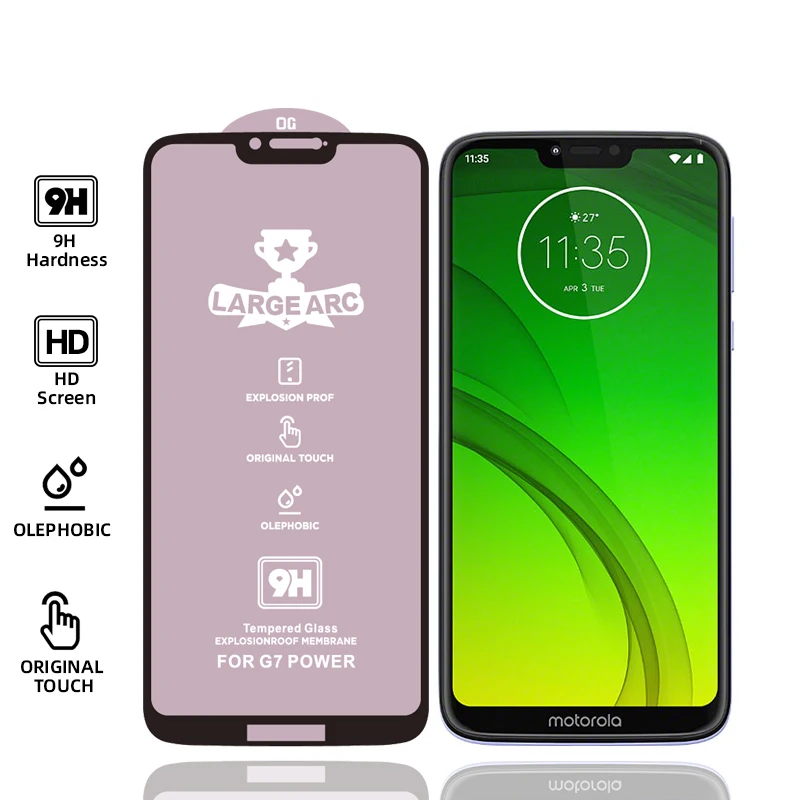 YISHANGOU 9D полное покрытие закаленное стекло HD экран протектор для Motorola Moto G7 Play G7 power Moto E4 Plus/G6/G5S Plys/E5 Plus - Цвет: new curve Protector