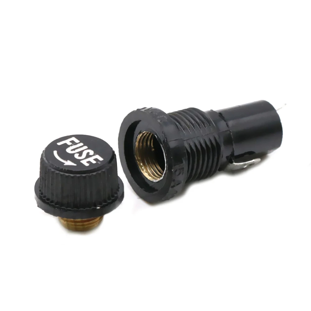 

10PCS 5x20mm Fuse Mount Holders Panel Mount Screw Cap Fuse Holder Case