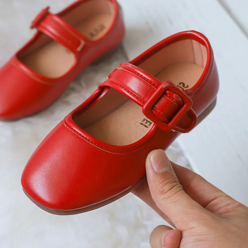 Yorkzaler Spring Autumn Kids Party Shoes PU Leather Children Princess Dance Shoes Flat Casual Soft Single Girl Shoes Breathable