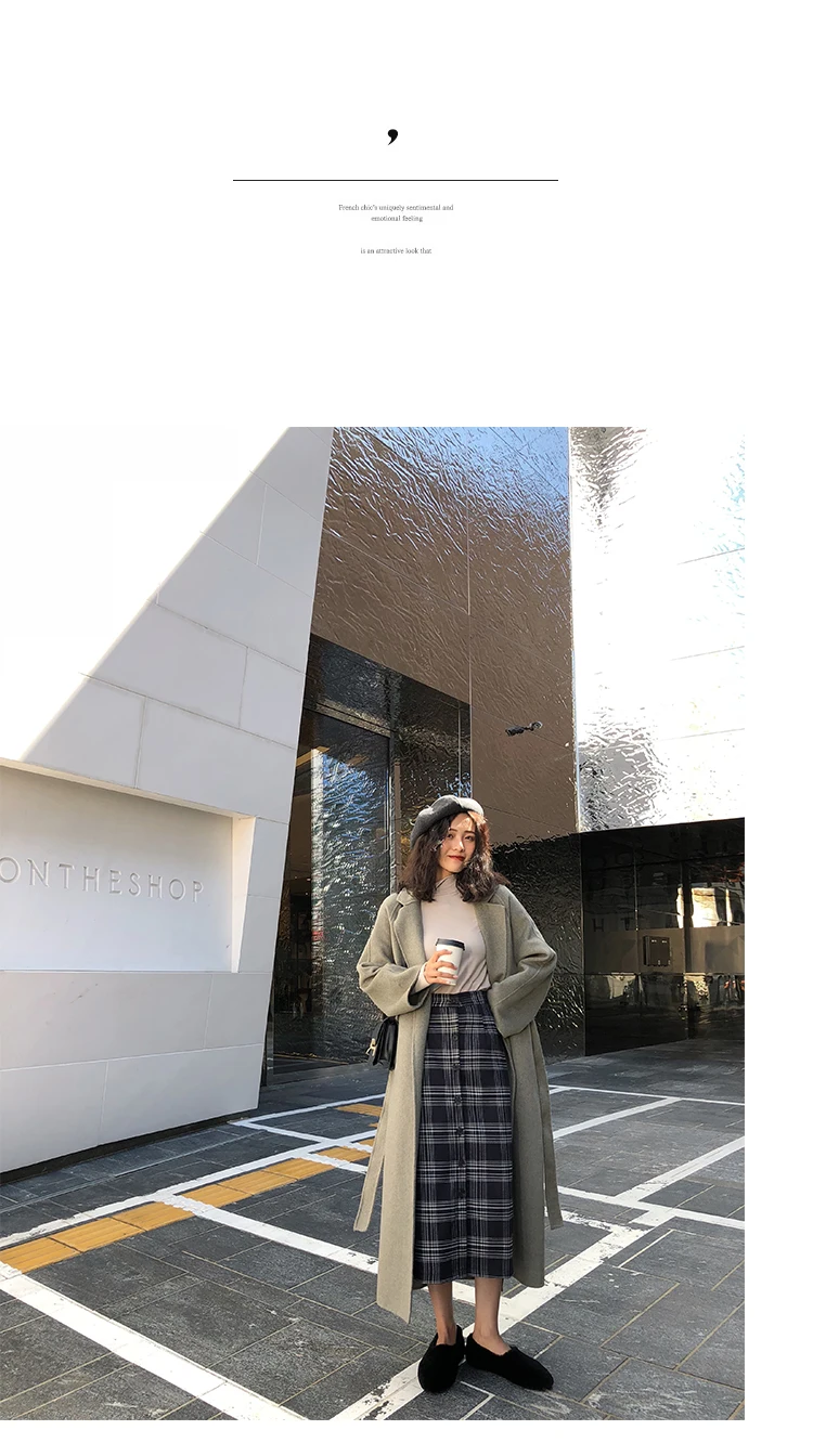 Heydress Ретро Женские клетчатые юбки женские прямые кашемировые осенние зимние юбки женский эластичный пояс юбки