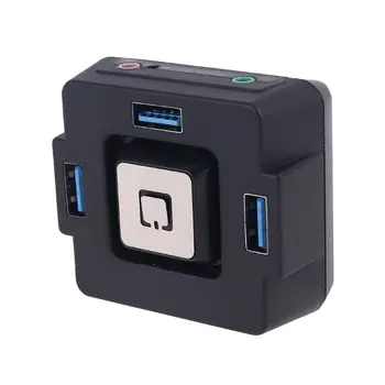 

Multifunction Desktop PC Switch 3 Port USB 3.0 Audios Microphone Computer Button M0XB
