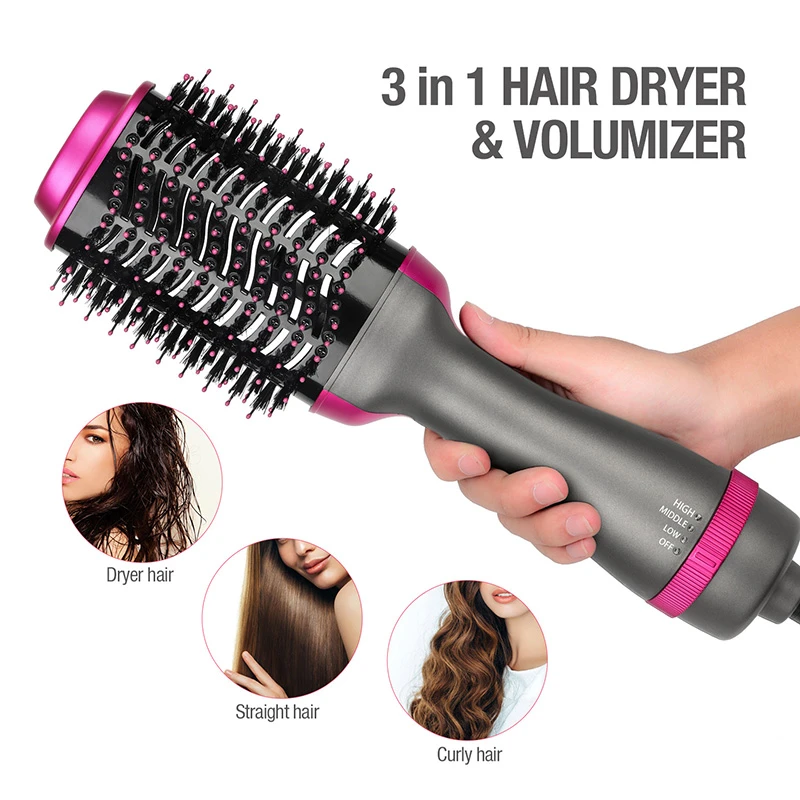 Hair Dryer Brush Multifunctional Electric Hot Air Round Brush Blow Dryer  One Step Negative Ions Hair Brush Dryer Straightener - Combs - AliExpress