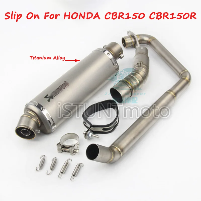 Слипоны для Honda CBR150 CB150R CBR150R мотоцикл Escape модифицированный скутер среднего звенья трубы полная система с Akrapovic выхлопной - Цвет: G