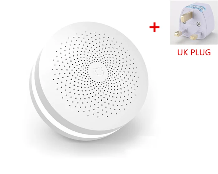 add big UK plug Обновленная версия Xiaomi Mijia умный дом Многофункциональный шлюз 2 сигнализация интеллектуальная онлайн радио ночной Светильник Bell - Комплект: add big UK plug