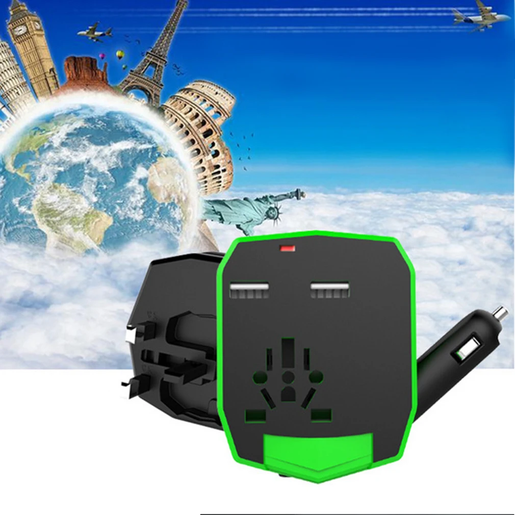 Универсальный автомобильный конвертер Многофункциональный USB автомобильный адаптер для быстрой зарядки 100-250 В переменного тока для электронных цифровых продуктов