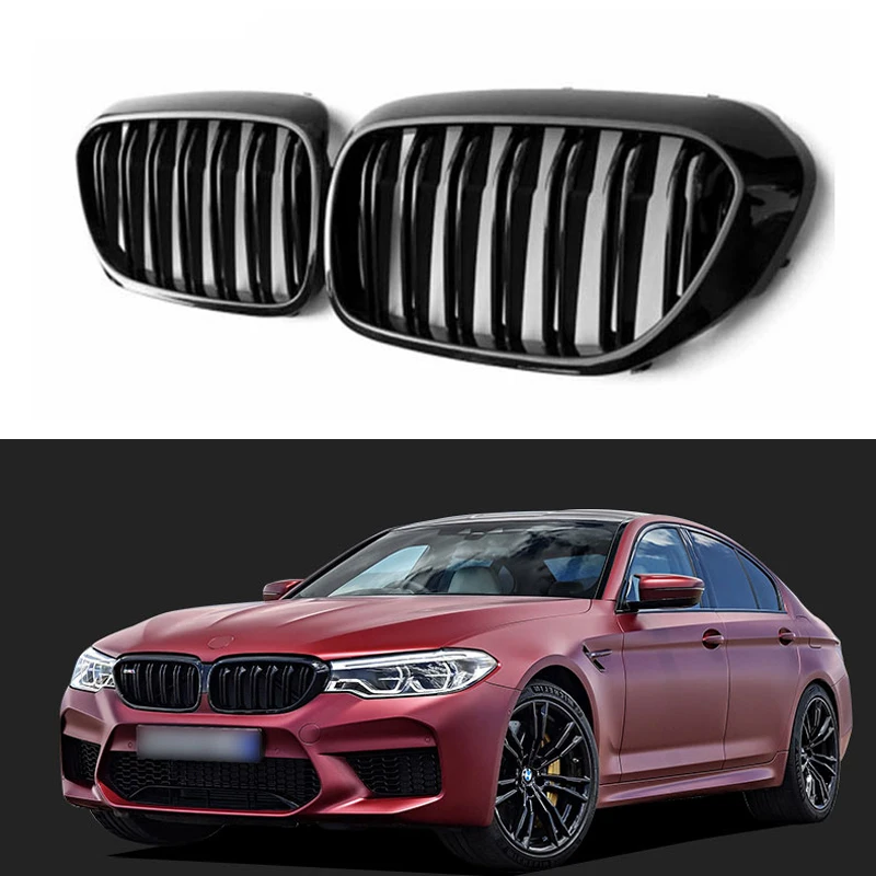 1 пара для BMW G30/G38 5 серии передняя решетка почек гриль 2-планка черный глянец Новый