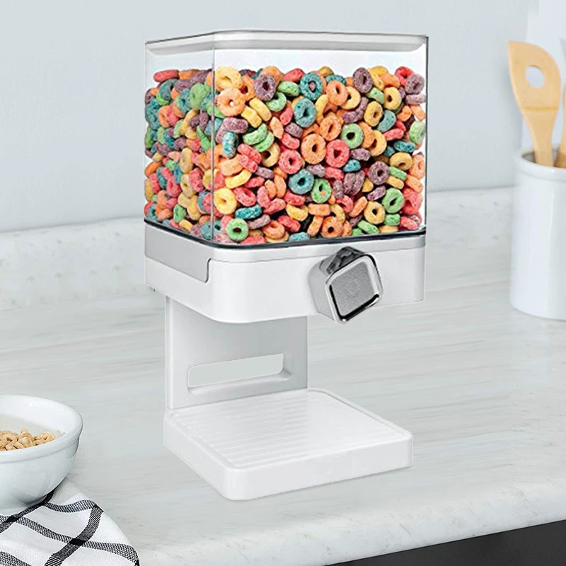 1PCS 7.4L Double Cereal Dispenser Machine Tank Kitchen Storage Box Grain Food Grain Cans Container Multi-grain Barrel Household